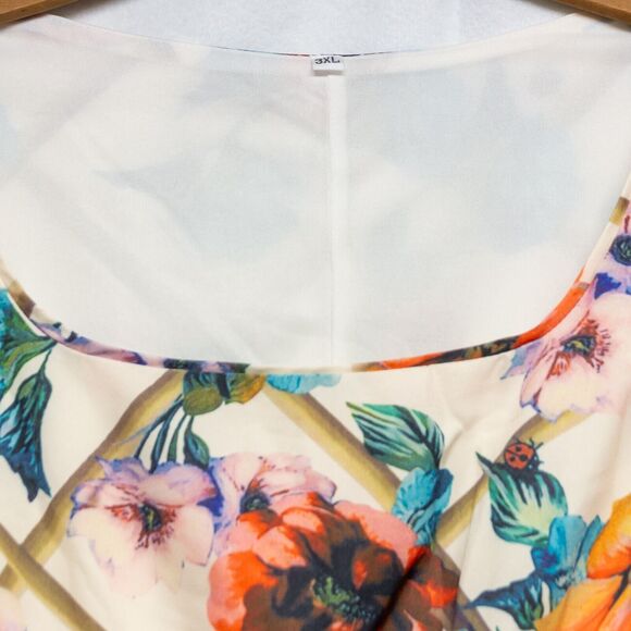 Women's 1X Unbranded Floral Mid-length Spring/Summer Dress Ladies X-Large - Picture 4 of 4